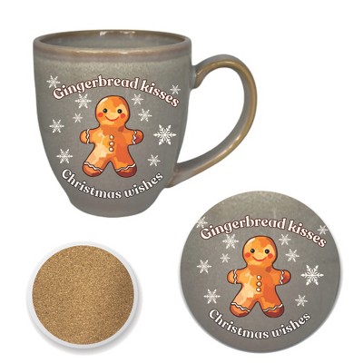 Courtside Market Gingerbread 16 oz Hairloom Mug & Coaster Set