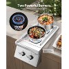 VEVOR Double Grilling Side Burners,2x15,000BTU Liquid Propane Side Burner,Convertible to Natural Gas,304 Stainless Steel Built-in Grill Burners,Silver - 3 of 4