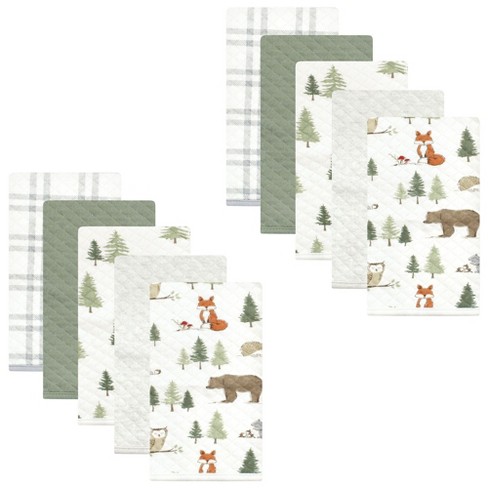 Hudson Baby Unisex Baby Quilted Burp Cloths, Forest Animals, One Size - image 1 of 4