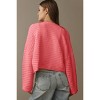 Womens Cardigan Sweater Knit Cropped Open Front Strip Rib Textured Cardigan with Curved Hem Trendy Sweater Cardigan Knit Shrugs - 2 of 4