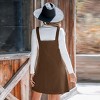 Women's Corduroy Front Pocket Overalls Mini Dress - Cupshe - 4 of 4