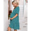Women's Maternity Casual Dress  Flowy Floral Print, Ruffle leeves - 2 of 4
