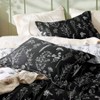 Reversible Black Queen Duvet Cover Set with Zipper, 3 - Piece Floral Bedding, 8 Corner Ties, 2 Pillow Shams - 4 of 4