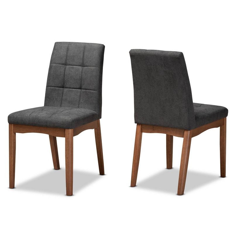2pc Tara Fabric Upholstered and Wood Dining Chair Set - Baxton Studio, 1 of 10
