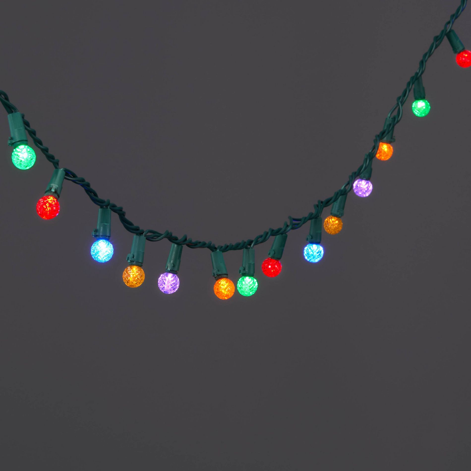 150ct LED Faceted Sphere Christmas String Lights Spool with Green Wire - Wondershop™