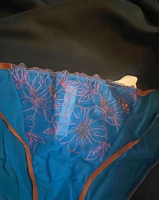 Women's Embroidered Mesh Cheeky Underwear - Auden™ Blue L : Target