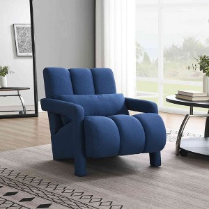 CAVINAS Linen Fabric Accent Chair with Mid-Height Backrest and 1 Pillow,Modern Upholstered Living Room Chairs,Reading Chairs for Living Room - 1 of 4