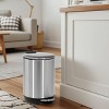SEVOBAL Trash Can Kitchen Garbage Can Trash Cans Trashcan Round Stainless Steel with Soft Close Lid Step Foot Pedal Bathroom , Black, 12"*9"*7" - 4 of 4