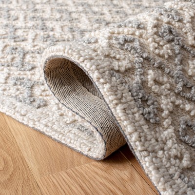 Handmade Gray and Beige Tufted Wool and Viscose Rug, 8' x 10'