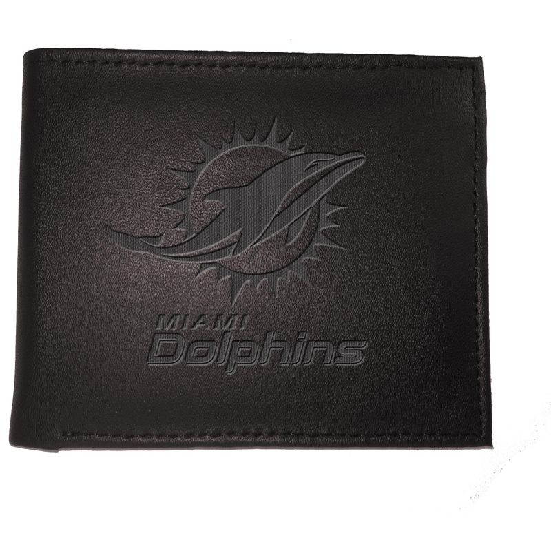 Evergreen Miami Dolphins Bi Fold Leather Wallet, 1 of 3