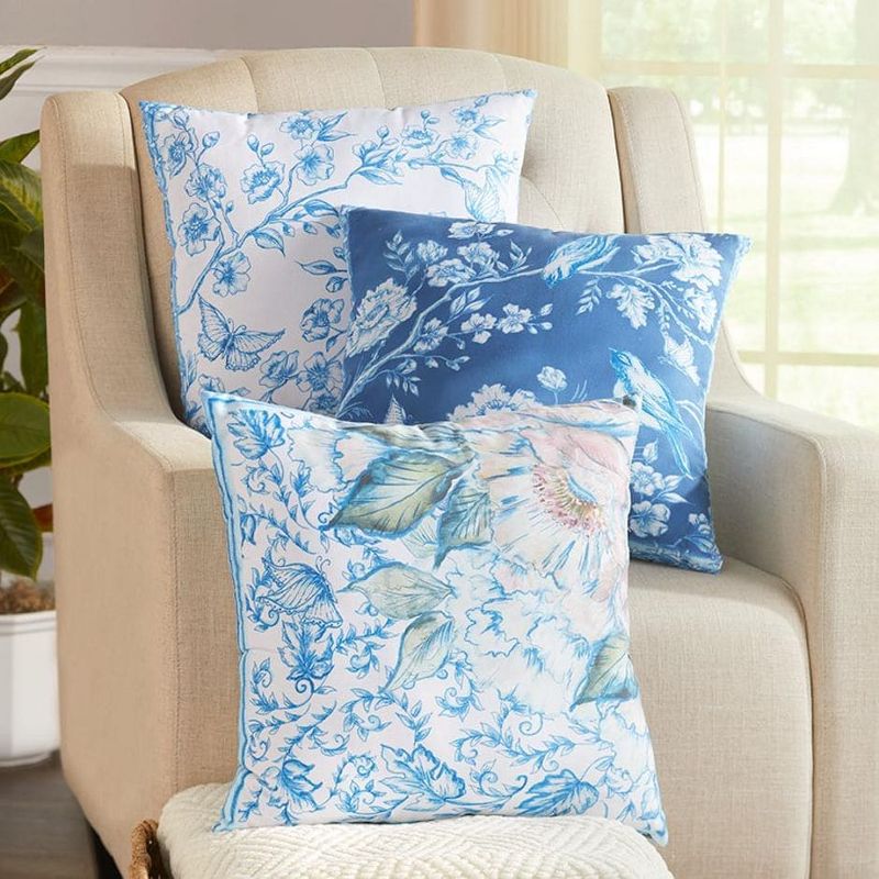 The Lakeside Collection Chinoiserie Accent Pillow - Paisley Decorative Throw Pillow - Floral Bloom, 2 of 3