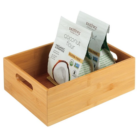 mDesign Bamboo Stackable Kitchen Drawer Organizer Tray, 6 Pack - Natural Wood mDesign