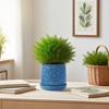 Wooakway 8" Dia Outdoor Indoor Ceramic Planter Pot Decorative Planter with Drainage Hole Patio Flower Pot - 3 of 4