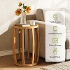 Tribesigns Solid Wood Round Side Table, Small Farmhouse End Table for Living Room, Couch Side, Natural Wooden Nightstand for Bedside, Bedroom, Brown - 4 of 4