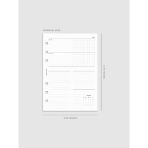 2026 Horizontal Weekly Planner Insert | Sunday Start | Cloth & Paper - 1 of 4
