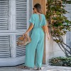 Women's Breezy Crinkled Chiffon Surplice Neckline Wide Leg Jumpsuit - Cupshe - 3 of 4