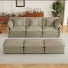 112.6" Modern Corduroy Modular Sectional Sofa Bed with Side Storage Pockets & Three Movable Ottomans - 2 of 4