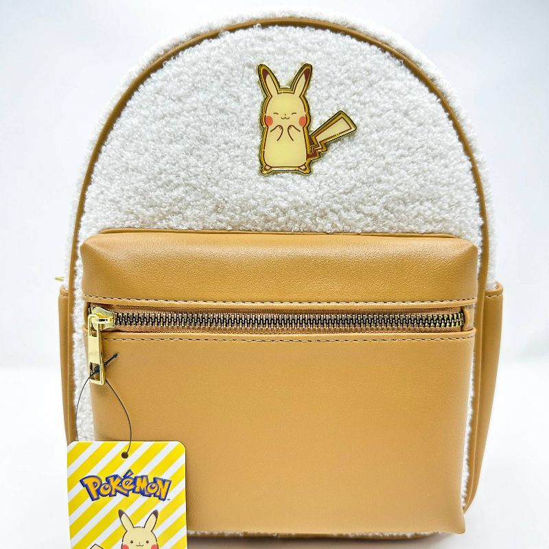 Pokemon Mini Backpack - Faux Shearling Electric Type Pikachu, 1 of 10
