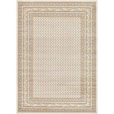Beige Braided Easy-Care Synthetic Rectangular Rug 7' x 10'