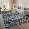 Washable Modern Farmhouse Area Rug for Living Room Bedroom, Ultra Thin Non Slip Stripped Lines Print Dining Room Carpet for Home Office - 2 of 4