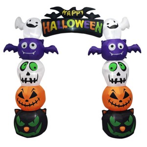 Syemin Decorative Holiday Scene Props Halloween Inflatables Pumpkin Archway Decoration, Giant Yard Arch Decorations, Multicolored, 92.52"*30"*98.4" - 1 of 4