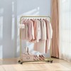 Heavy-Duty Clothes Rack with Dense Mesh Storage Shelf, 25.4mm Metal Garment Rack with Wheels and 2 Brakes Freestanding Clothes Rack - 2 of 4
