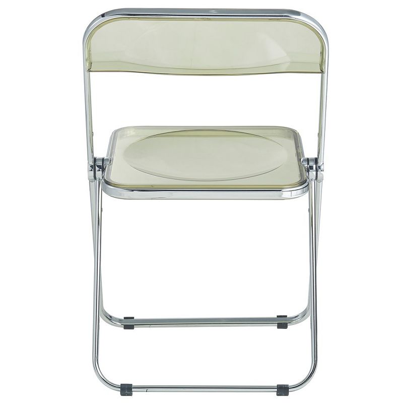 LeisureMod Lawrence Modern Acrylic Folding Chair With Metal Frame Set of 4, 5 of 9
