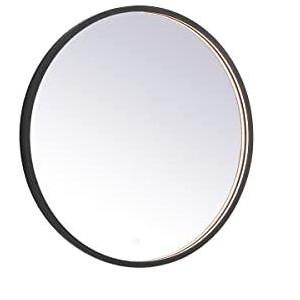 Elegant Lighting Pier 28 inch LED Mirror with Adjustable Color Temperature 3000K/4200K/6400K in Black - 1 of 4