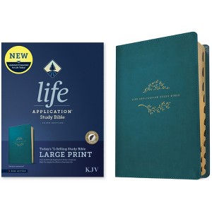 KJV Life Application Study Bible, Third Edition, Large Print (Leatherlike, Teal Blue, Indexed, Red Letter) - (Leather Bound) - 1 of 1