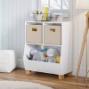 RiverRidge Kids' CatchAll 24" Toy Storage Organizer with 2 Cubbies and 2 Storage Compartments White with 2 Fabric Bin - 2 of 4