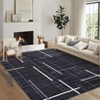 2 x 6 ft Polyester Yarn  Beige Rectangular Hallway Bathroom Entryway Kitchen Office Foldable Geometric Modern Washable Area Rug - 2 of 4