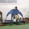PawHut Elevated Portable Dog Cot Pet Bed with UV Protection Canopy Shade, 30 inch, Dark Blue - 2 of 4