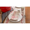 Design Imports  French Stripe Table Runner, Taupe/Red, 14X72" - 2 of 4