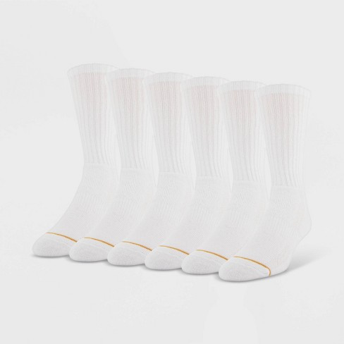 Signature Gold by GOLDTOE Men's Repreve Modern Essential Crew Socks 6pk -  White 6-12.5