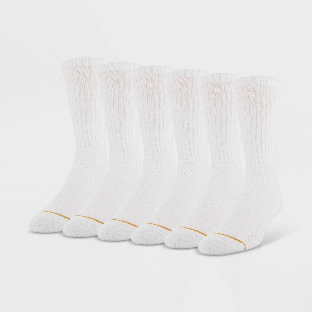Signature Gold by GOLDTOE Men's Repreve Modern Essential Crew Socks 6pk - White
