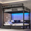 TIRAMISUBEST Queen over Queen / Full over Full Bunk Bed with Shelves and Drawers, Metal Bunk Bed with USB Ports and Lights - 2 of 4