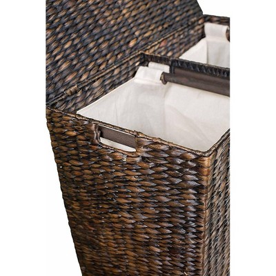 Birdrock Home Double Laundry Hamper With Lid And Divided Interior Target