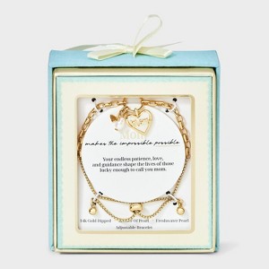 14K Gold Dipped Cubic Zirconia Charm Bracelet - 1 of 4