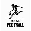 "Real Football" Sports Back to School Adult Crew Neck Short Sleeve Tee - 2 of 2