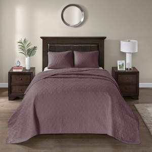 NicBex Reversible Full/Queen Comforter Set Casual Bedding Set Quilt Set with Patterned Quilting 1 Quilt, 2 Pillow Shams, Machine Washable, Purple - 1 of 4