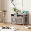 FURNIinspire Pet Crates and Houses Modern Hidden Cat Litter Box Cabinet Enclosure Furniture with Storable Top for Home, Gray, 31.5"*19.8"*19.7" - 3 of 4