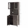 NicBex 67.3"H Farmhouse Sideboard,Kitchen Storage Cabinets with Shelves and 5 Racks for Kitchen, Living room, and Dining Room,Gray - 3 of 4