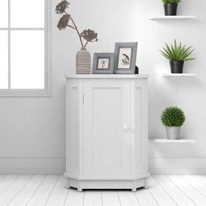 Triangle Corner Bathroom Cabinet with Adjustable Shelves,Storage Cabinet for Small Spaces, Freestanding Space-Saving Organizer - 1 of 4