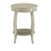 Okak 18"W Round Coffee Table with 1 Layer of Storage Sofa Couch Table for Small Spaces, Antique White - 4 of 4