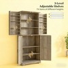 Okak Modern Freestanding Kitchen Food Pantry Cabinet with 4 Doors & Adjustable Shelves,Storage Cabinet Bookcase for Living Room,Kitchen - 3 of 4