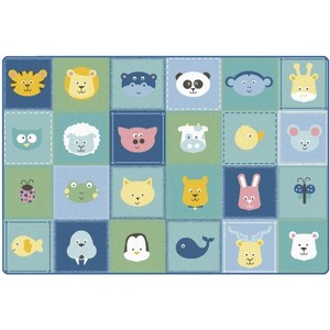 Carpets for Kids KIDSoft Animal Patchwork Learning Rug Tranquil Colors - 1 of 4