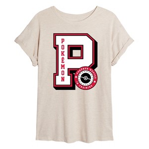 Women's - Pokémon - Pokémon Collegiate Letter Oversized Graphic T-Shirt - 1 of 4