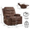Nursery Recliner Chair, Oversized Corduroy Rocking Recliner with 360° Swivel, Massage, Heat, Cup Holder, Manual Recliner Sofa for Living Room - 2 of 4