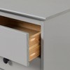 Okak 3-Drawer Bedside Table Mid-Century Modern, Solid Wood Accent Nightstand with Easy-Pull Drawers for Bedroom Small Spaces, Gray - 3 of 4