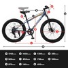 YONWAY 24 Inch Fat Tire Bike, 7 Speeds Mountain Bike, Mountain Trail Bike, Dual Disc Brake,High-Carbon Steel Frame,Front Suspension For Urban Commuter - 3 of 4